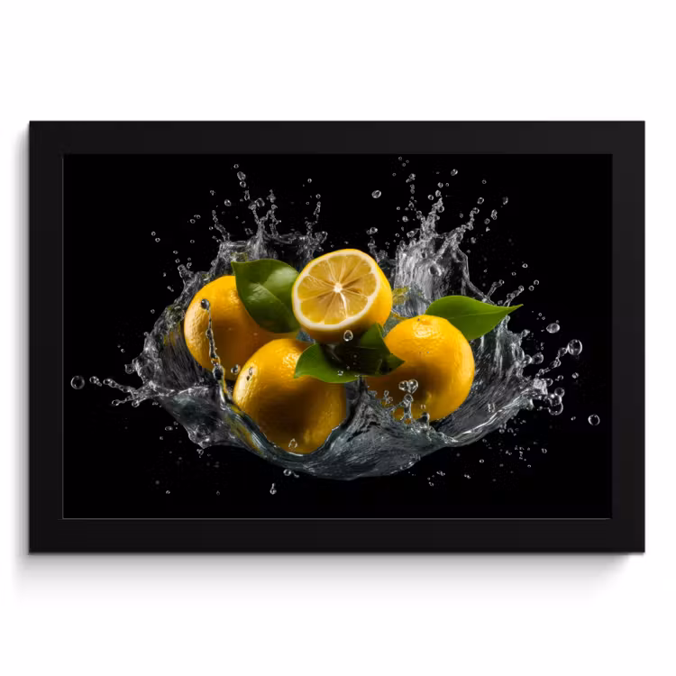 KitchenYeah - Cucina - Cornice per foto - Limone - Frutta - Giallo - Nero — 1