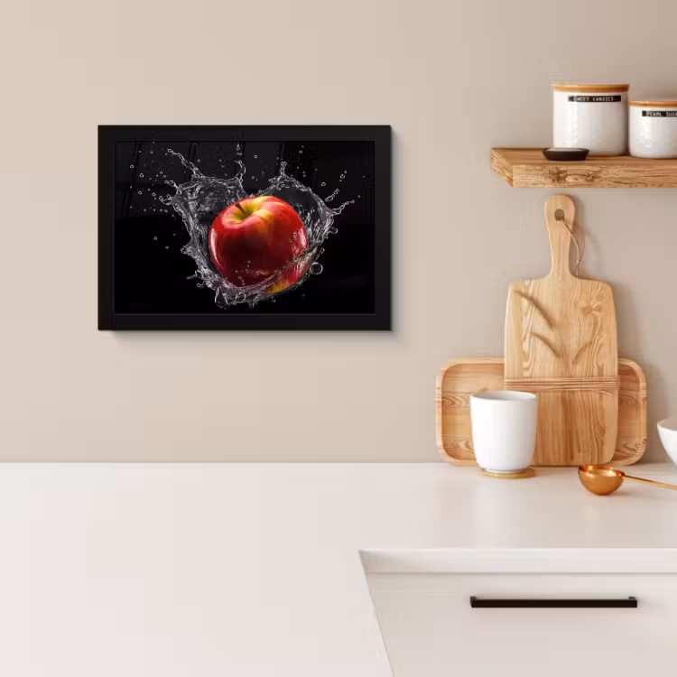 KitchenYeah - Cucina - Cornice per foto - Mela - Rosso - Acqua - Nero - Frutta — 2