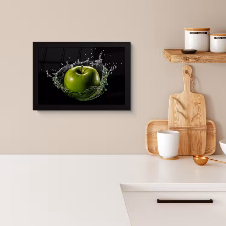 KitchenYeah - Cucina - Cornice per foto - Mela - Verde - Frutta - Acqua - Nero — 2