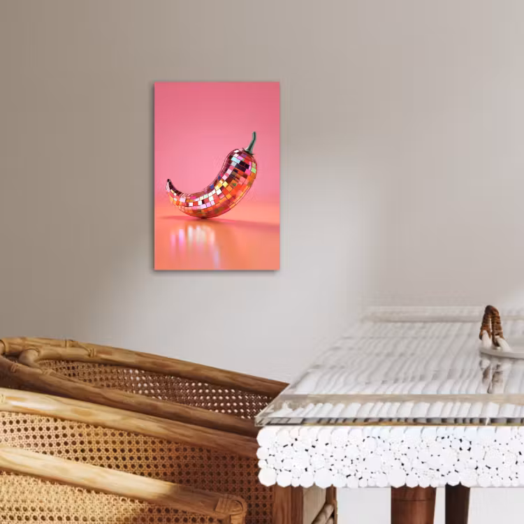 Dipinti su tela - Pepe - Disco - Rosso - Glitter — 4