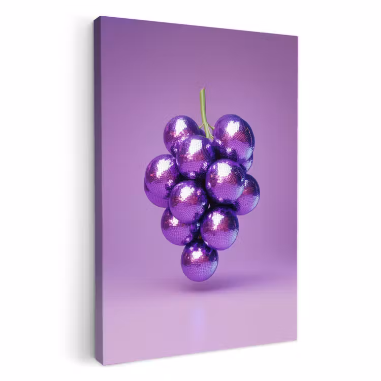 Dipinti su tela - Uva - Disco - Glitter - Viola — 1