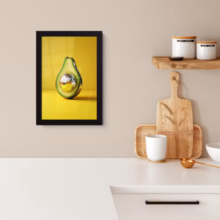 KitchenYeah - Cucina - Cornice per foto - Avocado - Discoball - Giallo - Brillantini — 2
