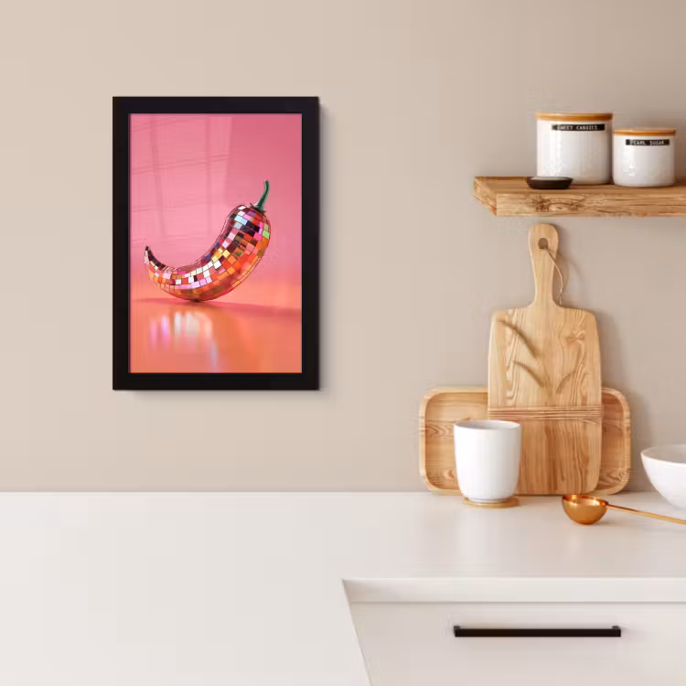 KitchenYeah - Cucina - Cornice per foto - Pepe - Disco - Rosso - Glitter — 2