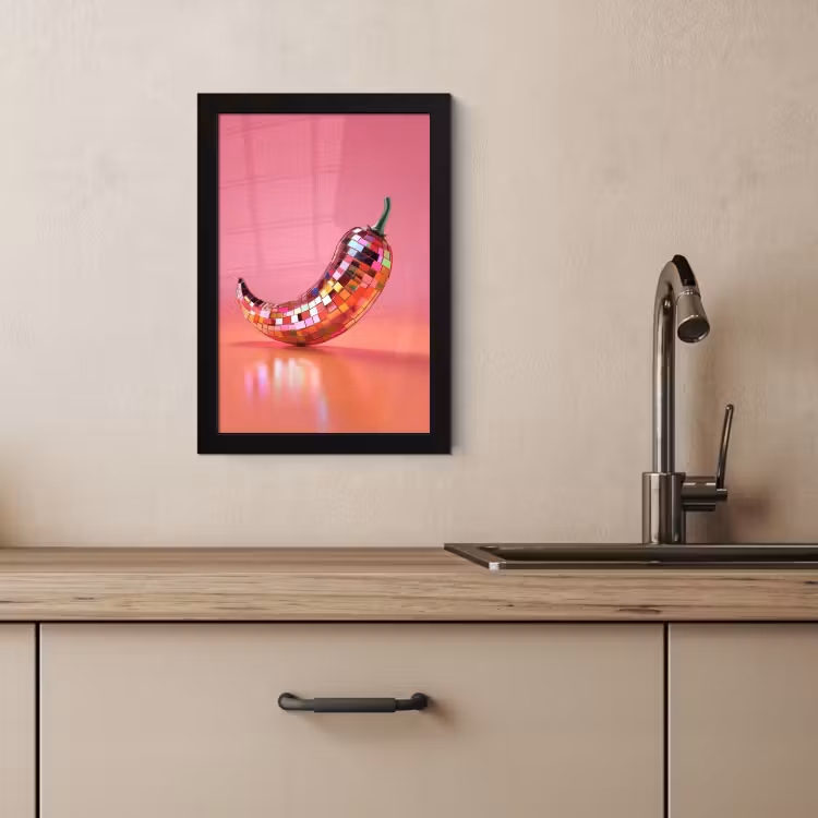 KitchenYeah - Cucina - Cornice per foto - Pepe - Disco - Rosso - Glitter — 4