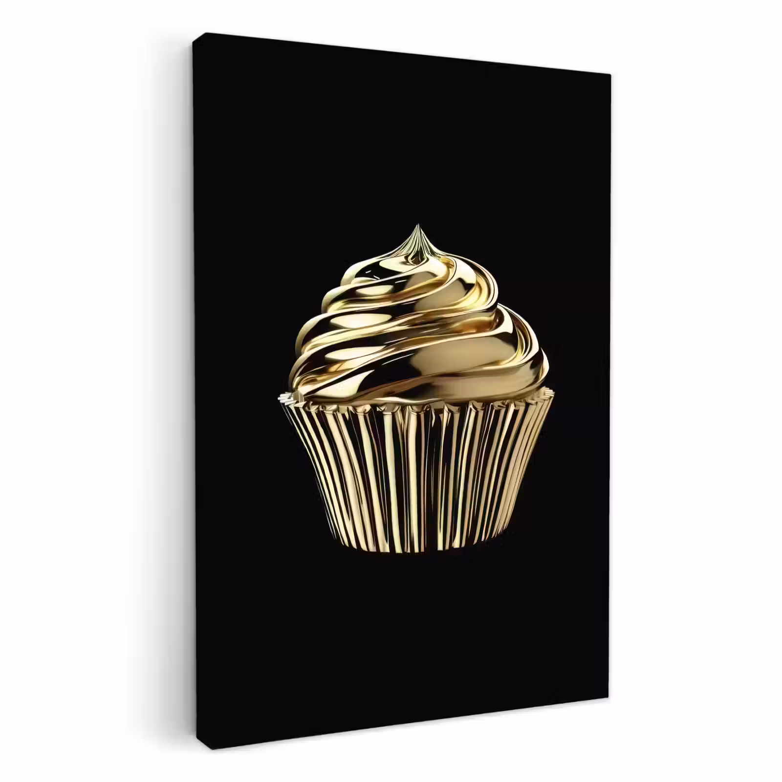 Dipinti su tela - Cupcake - Cibo - Oro - Nero — 1
