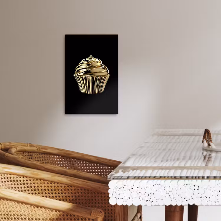 Dipinti su tela - Cupcake - Cibo - Oro - Nero — 3