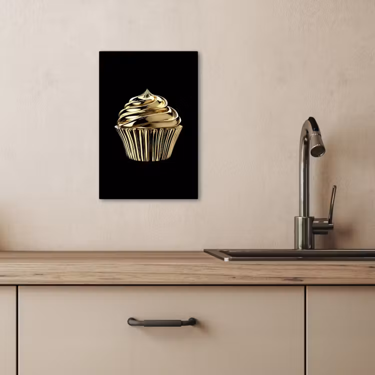Dipinti su tela - Cupcake - Cibo - Oro - Nero — 4