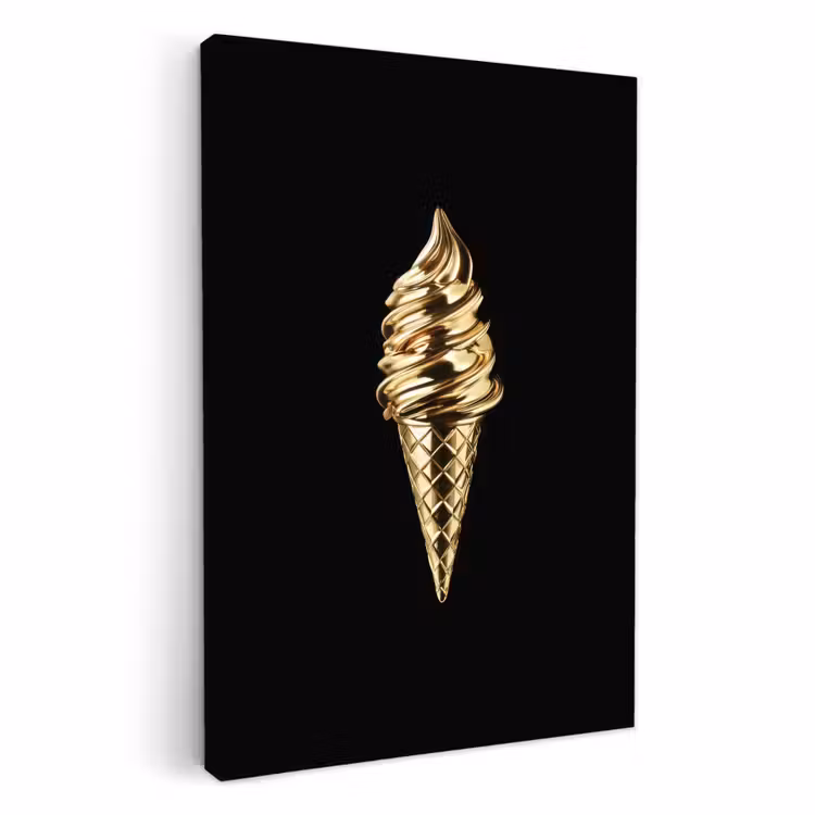 Dipinti su tela - Gelato - Oro - Nero - Cibo — 1