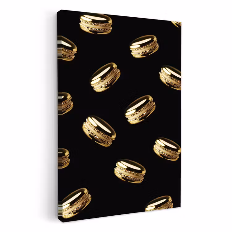 Dipinti su tela - Macaron - Motivo - Oro - Nero — 1