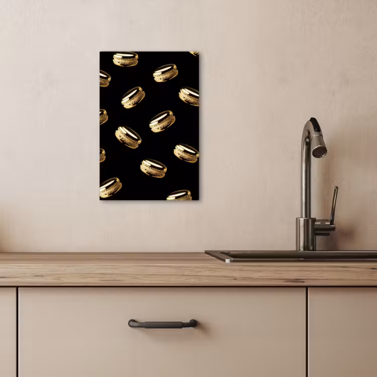 Dipinti su tela - Macaron - Motivo - Oro - Nero — 2