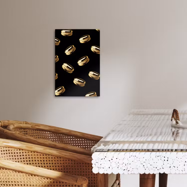 Dipinti su tela - Macaron - Motivo - Oro - Nero — 3