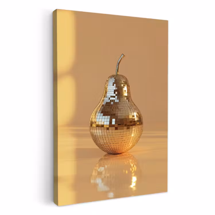 Dipinti su tela - Oro - Disco - Glitter - Pera — 1