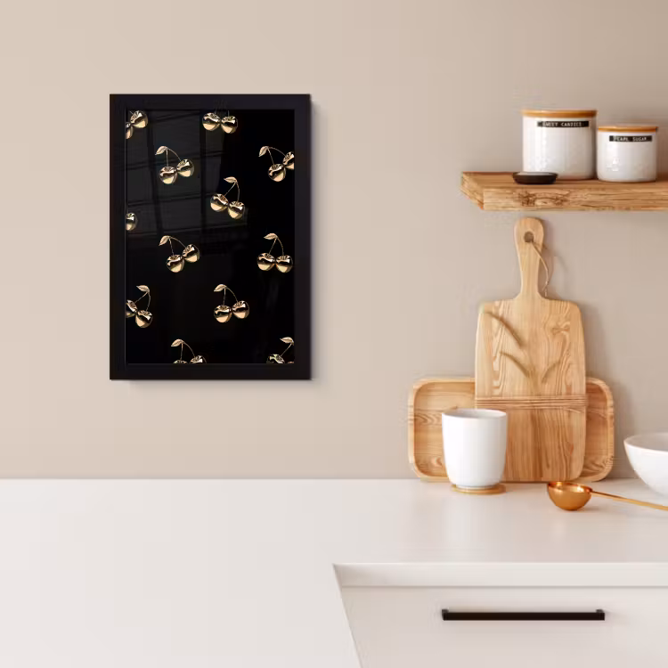 KitchenYeah - Cucina - Cornice per foto - Motivo - Ciliegio - Oro - Cromo — 2