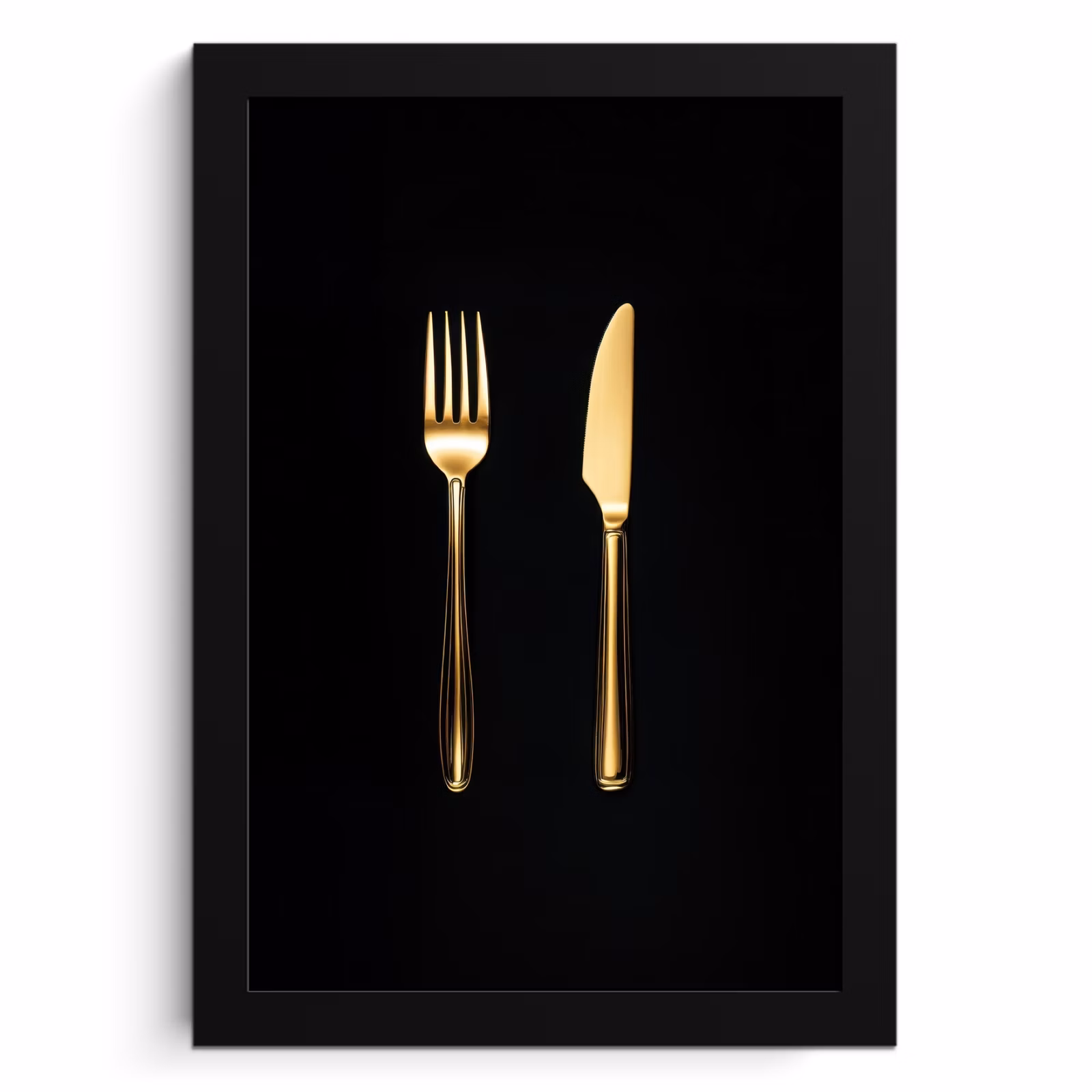 KitchenYeah - Cucina - Cornice per foto - Posate - Oro - Coltello - Forchetta — 1