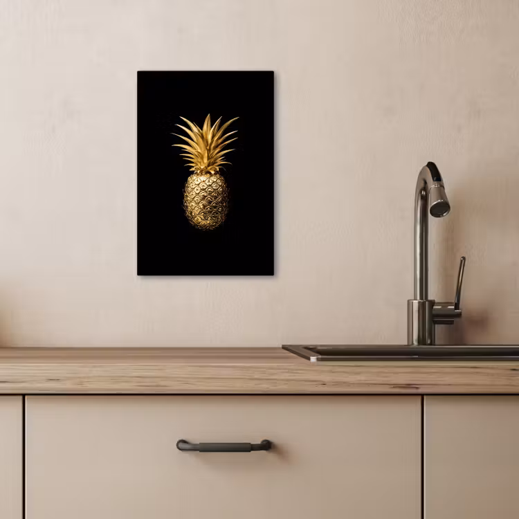 Dipinti su tela - Ananas - Nero - Oro - Lusso — 2