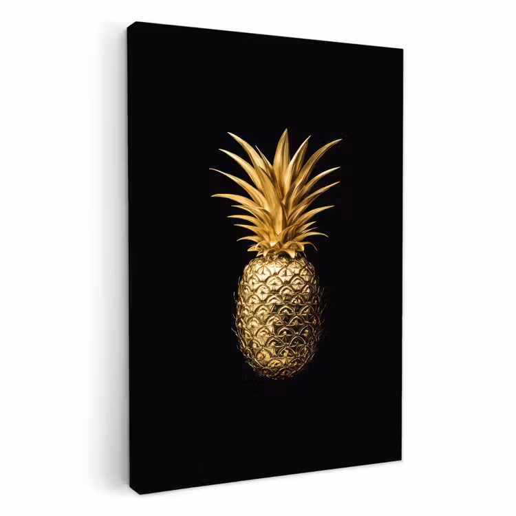 Dipinti su tela - Ananas - Nero - Oro - Lusso — 4