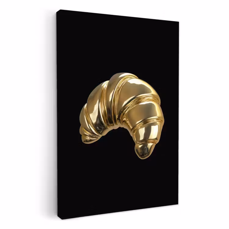 Dipinti su tela - Croissant - Pane - Oro - Nero — 1