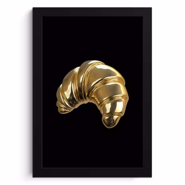 KitchenYeah - Cucina - Cornice per foto - Croissant - Pane - Oro - Nero — 1