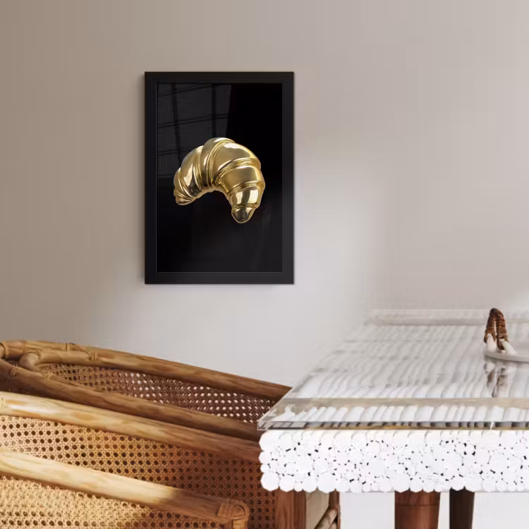 KitchenYeah - Cucina - Cornice per foto - Croissant - Pane - Oro - Nero — 3