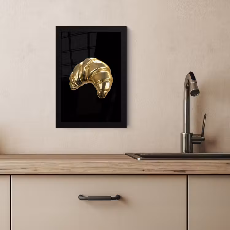 KitchenYeah - Cucina - Cornice per foto - Croissant - Pane - Oro - Nero — 4