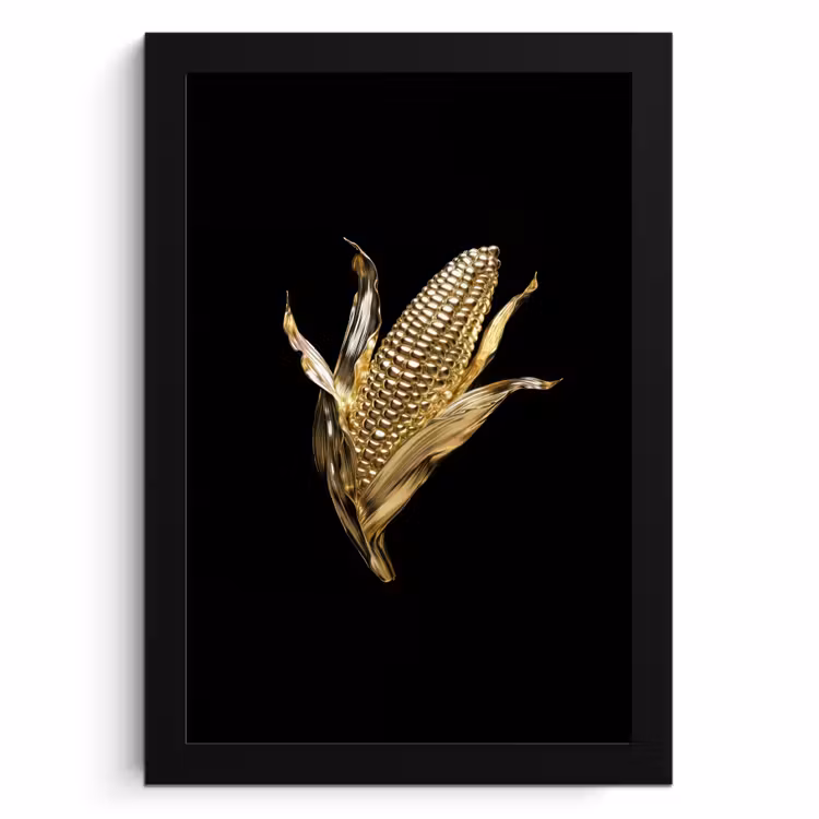 KitchenYeah - Cucina - Cornice per foto - Mais - Cibo - Oro - Nero — 1