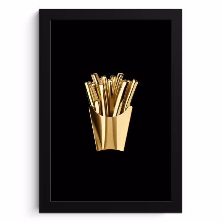 KitchenYeah - Cucina - Cornice per foto - Patatine fritte - Oro - Cromo - Cibo — 1