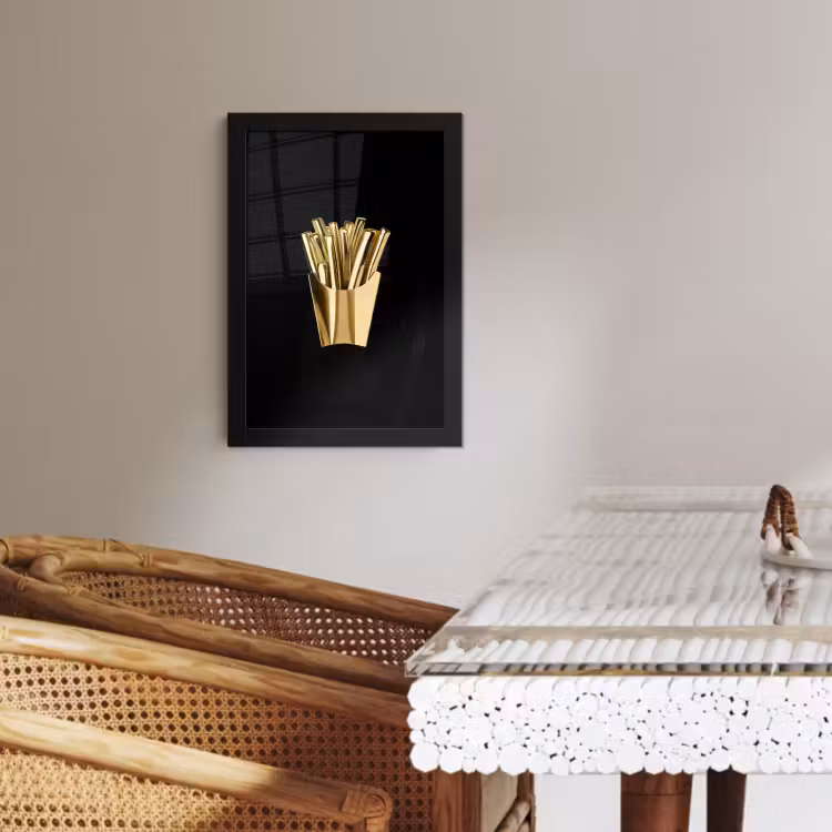 KitchenYeah - Cucina - Cornice per foto - Patatine fritte - Oro - Cromo - Cibo — 2