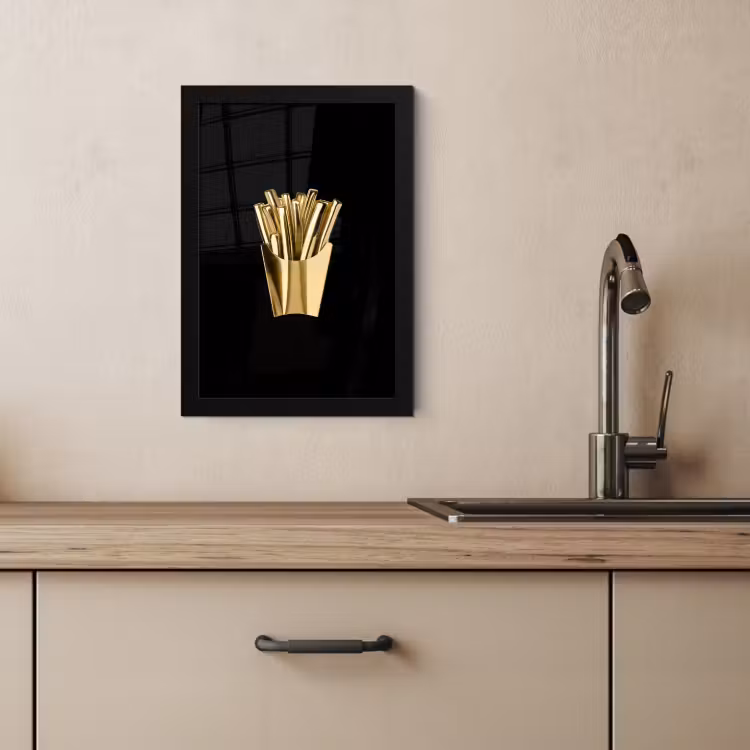 KitchenYeah - Cucina - Cornice per foto - Patatine fritte - Oro - Cromo - Cibo — 4