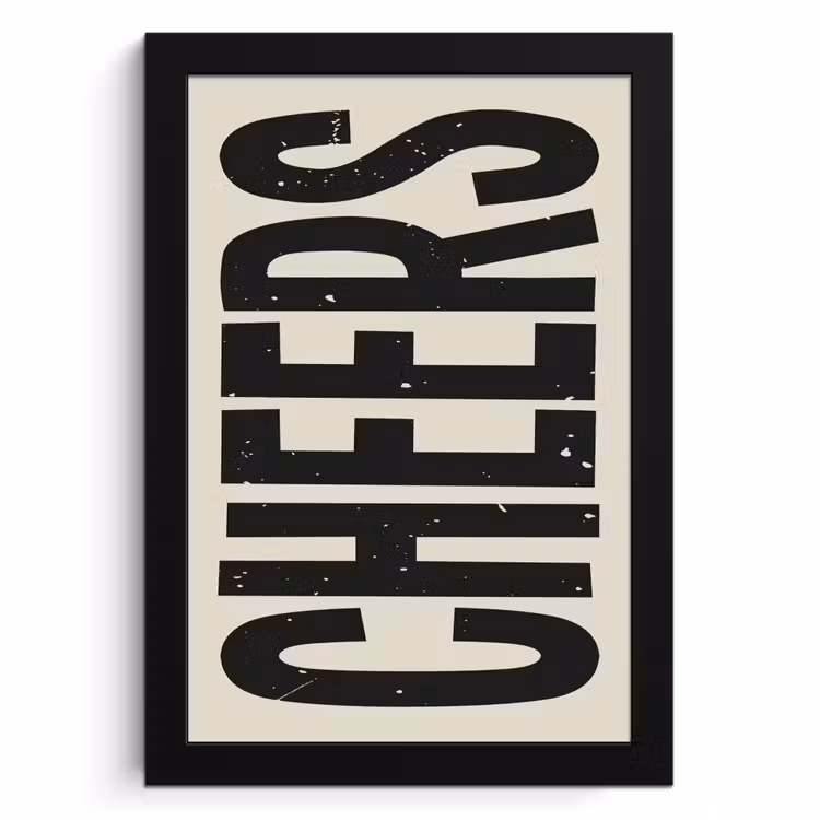 KitchenYeah - Cucina - Cornice per foto - Cheers - Japandi - Nero - Lettere — 1