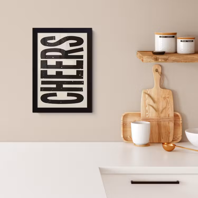 KitchenYeah - Cucina - Cornice per foto - Cheers - Japandi - Nero - Lettere — 2