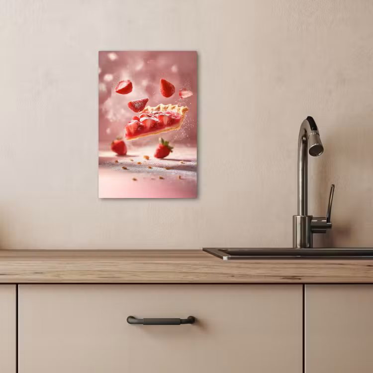 Dipinti su tela - Fragola - Torta - Cibo - Rosa — 4