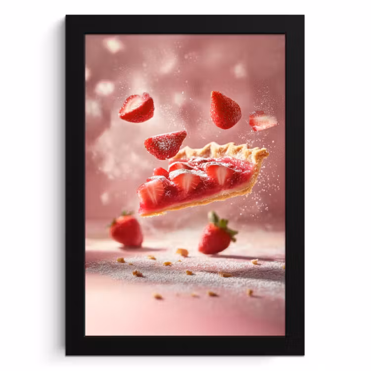 KitchenYeah - Cucina - Cornice per foto - Fragola - Torta - Cibo - Rosa — 1