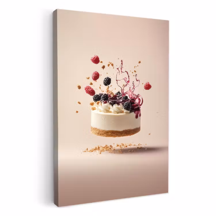 Dipinti su tela - Cheesecake - Cibo - Rosa - Torta — 1