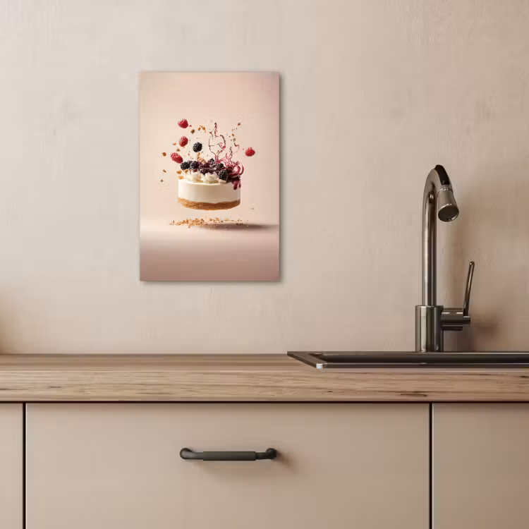 Dipinti su tela - Cheesecake - Cibo - Rosa - Torta — 3