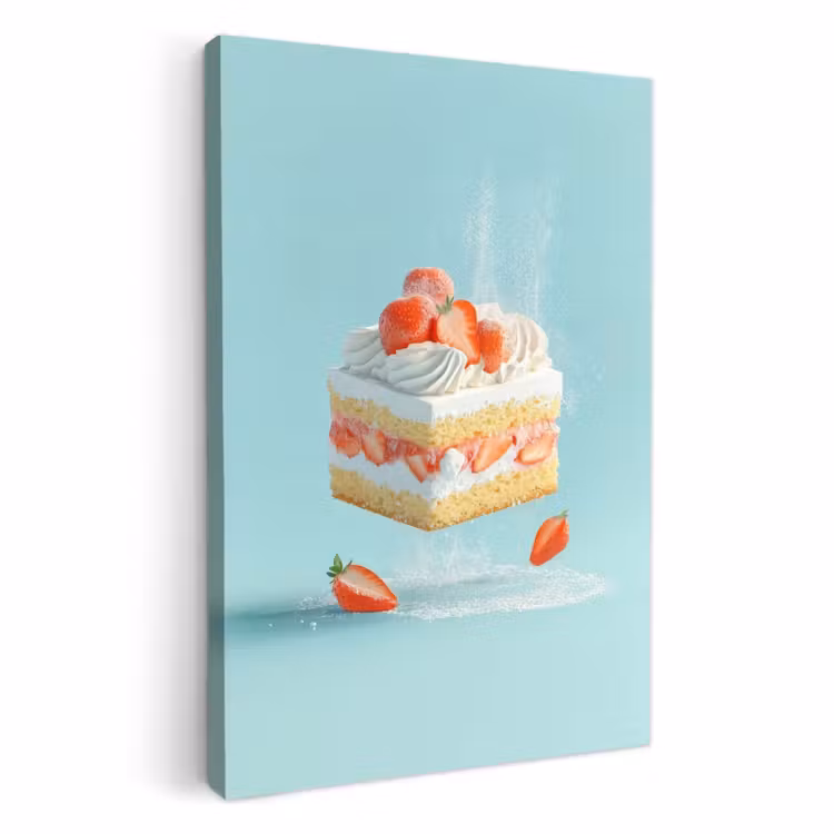 Dipinti su tela - Panna montata - Torta - Blu - Cibo — 1