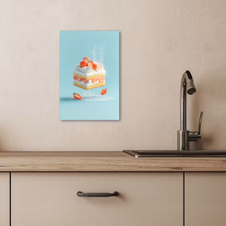 Dipinti su tela - Panna montata - Torta - Blu - Cibo — 3