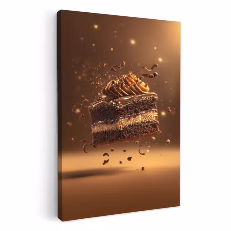 Dipinti su tela - Torta - Cioccolato - Cibo - Brownie — 1