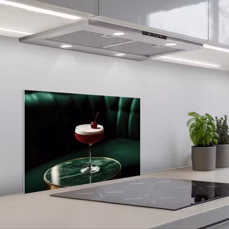 Paraschizzi cucina - Ciliegia - Cocktail - Rosso - Marmo — 1