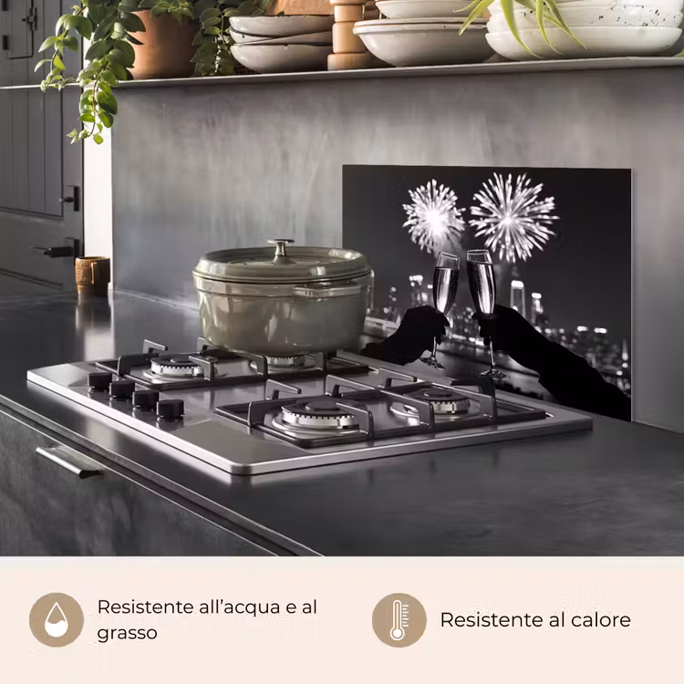Paraschizzi cucina - Fuochi d'artificio - Cin cin - Skyline - Champagne — 2