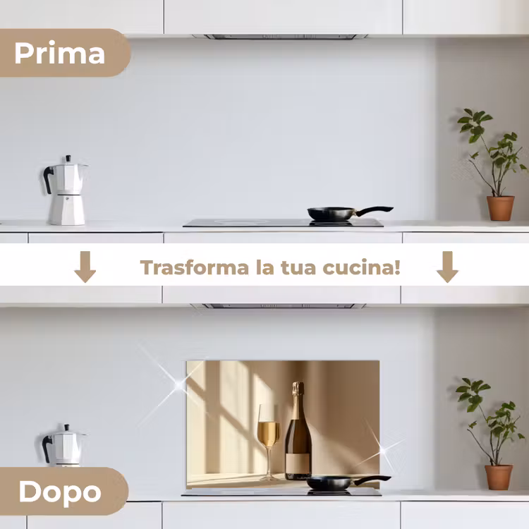 Paraschizzi cucina - Champagne - Beige - Ombra - Bolle — 7