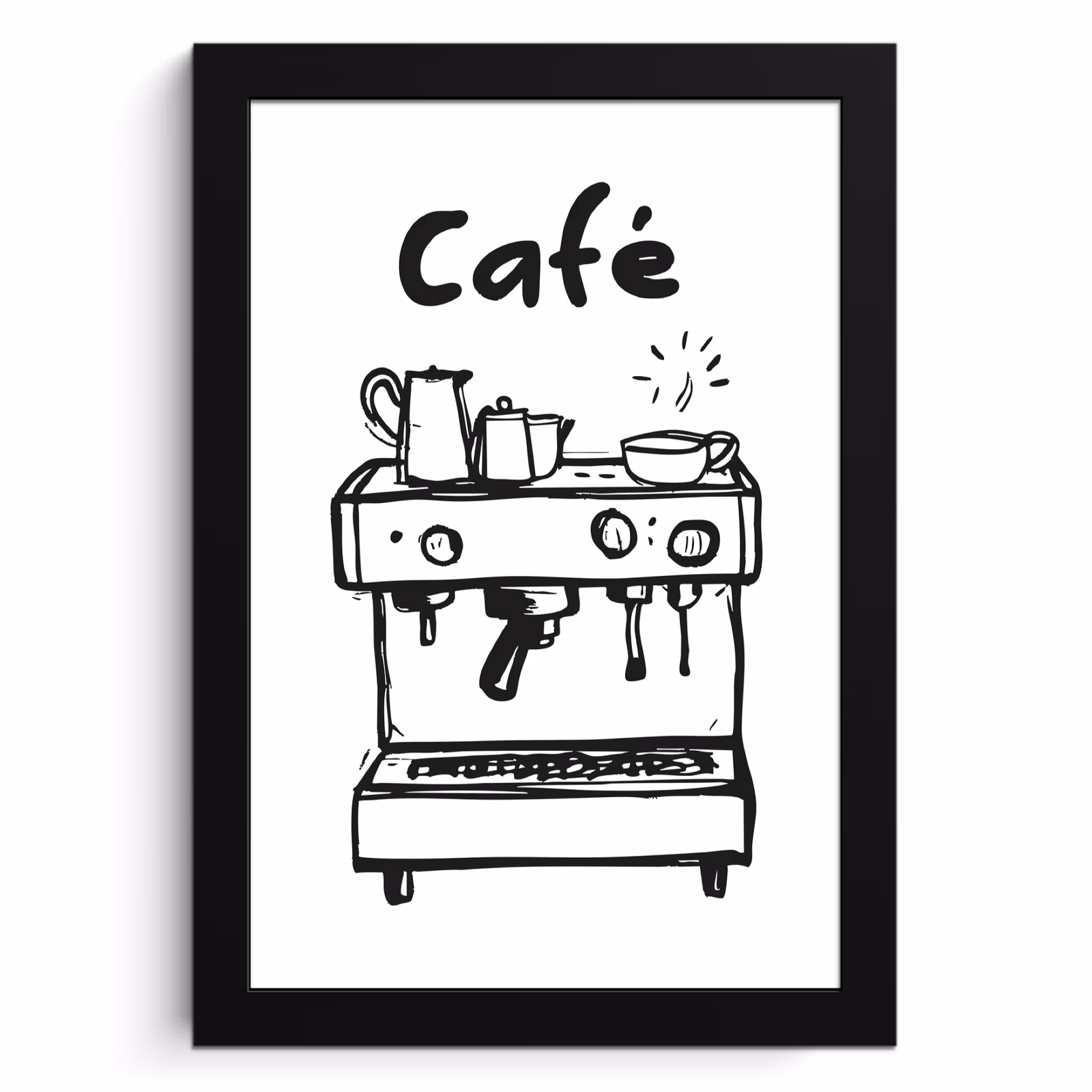 KitchenYeah - Cucina - Cornice per foto - Illustrazione - Caffè - Macchina per il caffè - Tazze — 1