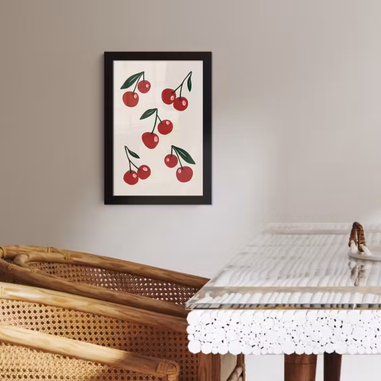 KitchenYeah - Cucina - Cornice per foto - Ciliegie - Foglie - Rosso — 1