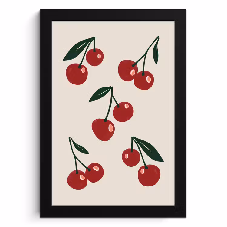 KitchenYeah - Cucina - Cornice per foto - Ciliegie - Foglie - Rosso — 2