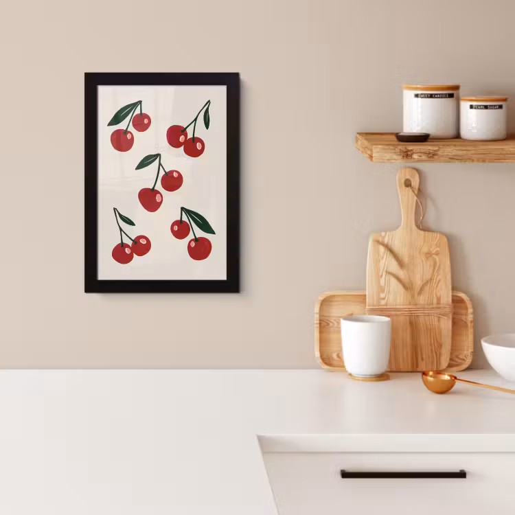 KitchenYeah - Cucina - Cornice per foto - Ciliegie - Foglie - Rosso — 4