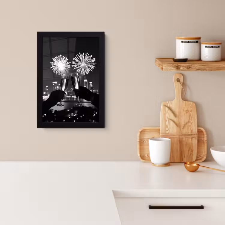 KitchenYeah - Cucina - Cornice per foto - Fuochi d'artificio - Cin cin - Skyline - Champagne — 3