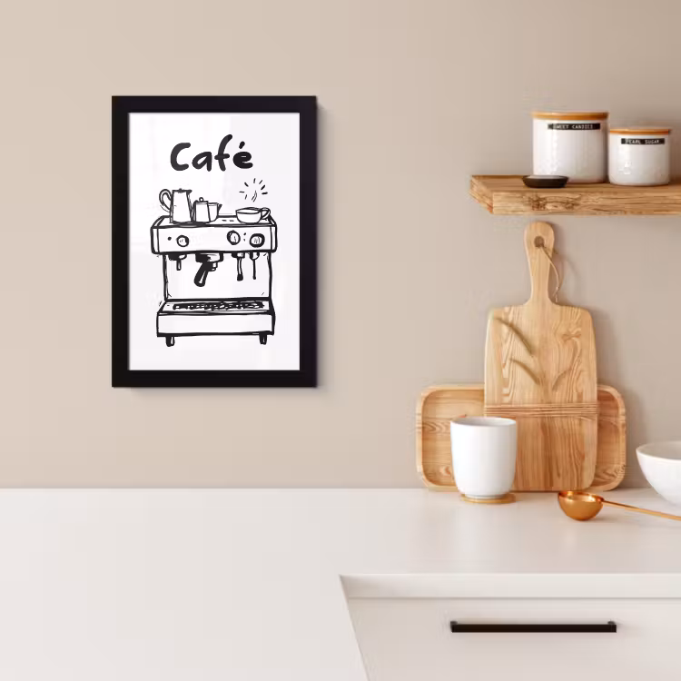 KitchenYeah - Cucina - Cornice per foto - Illustrazione - Caffè - Macchina per il caffè - Tazze — 2