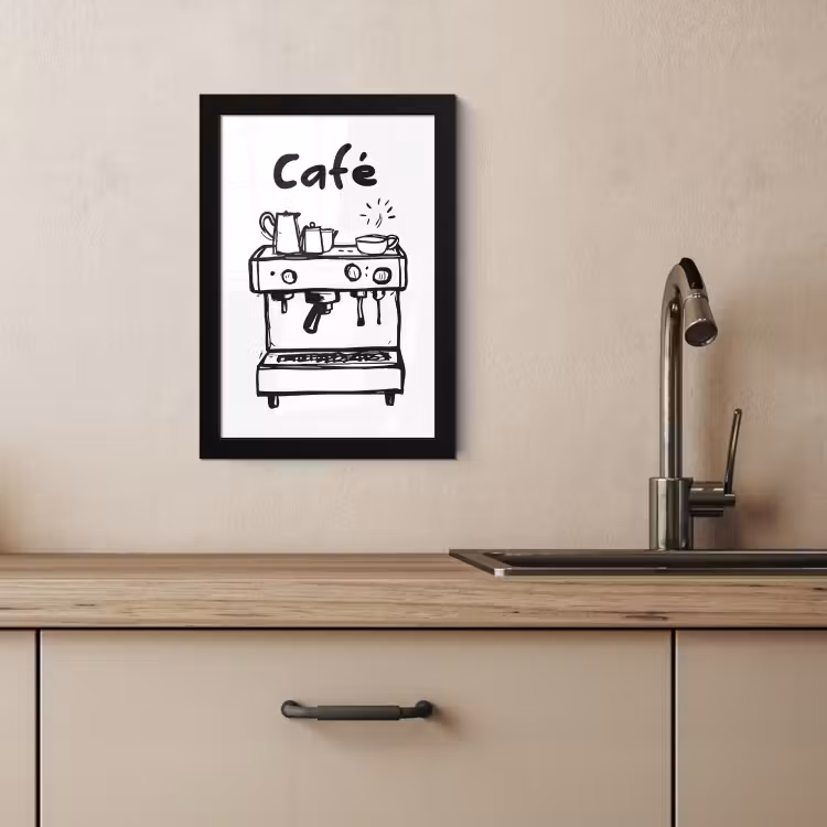 KitchenYeah - Cucina - Cornice per foto - Illustrazione - Caffè - Macchina per il caffè - Tazze — 3