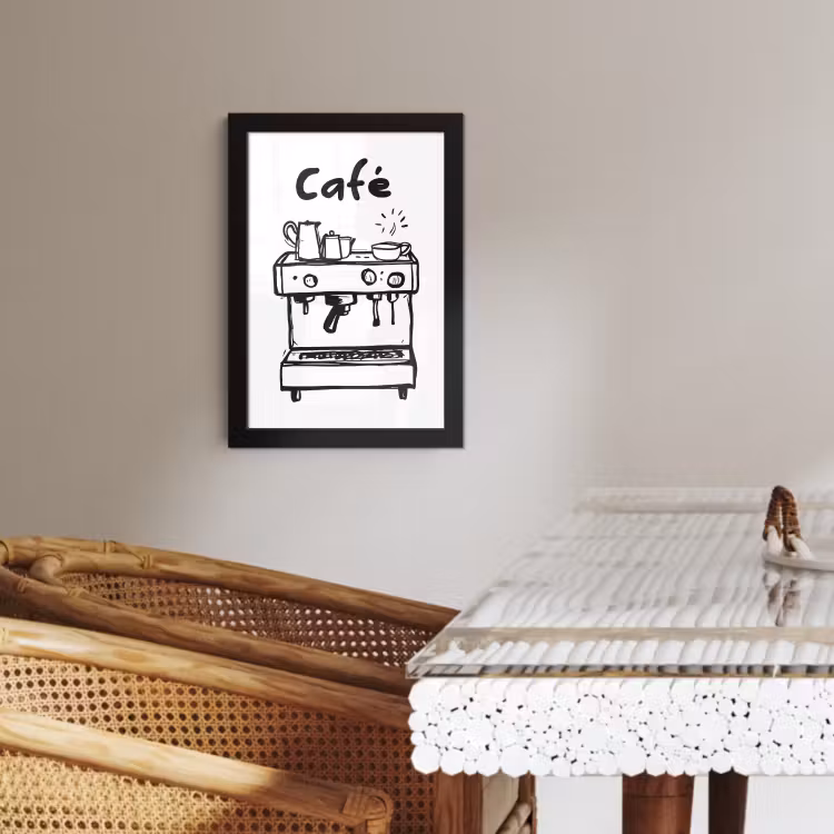 KitchenYeah - Cucina - Cornice per foto - Illustrazione - Caffè - Macchina per il caffè - Tazze — 4