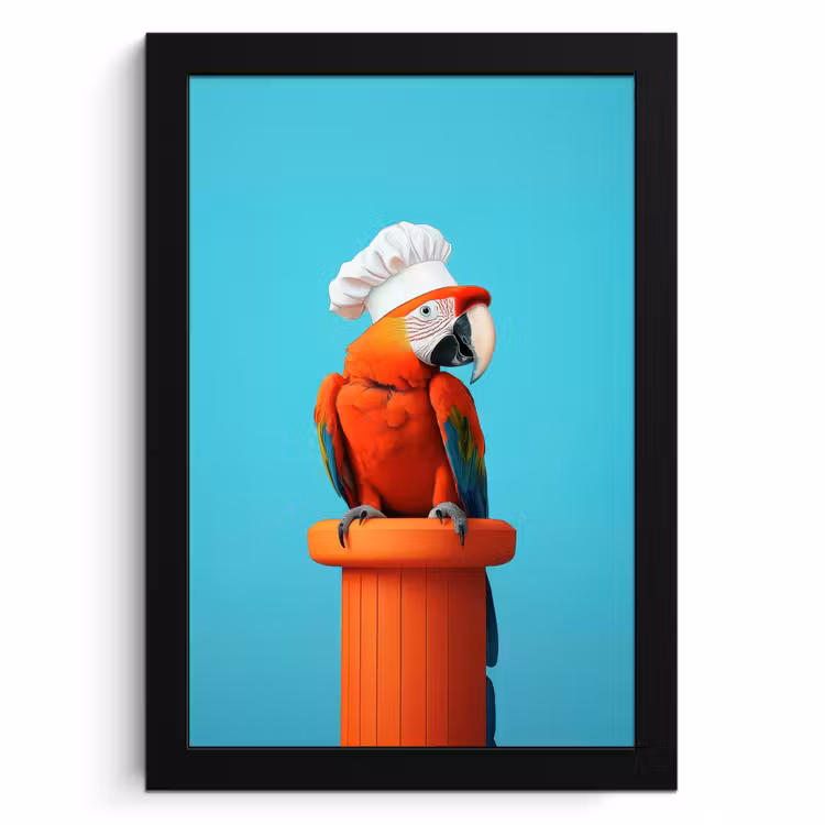 KitchenYeah - Cucina - Cornice per foto - Ara - Cappello da cuoco - Piedistallo - Divertente — 1
