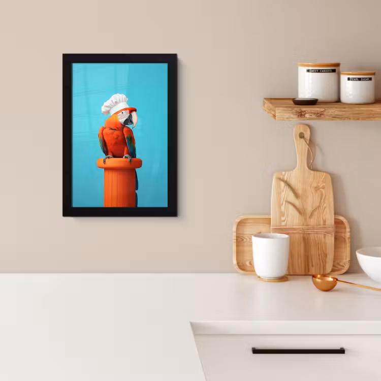 KitchenYeah - Cucina - Cornice per foto - Ara - Cappello da cuoco - Piedistallo - Divertente — 2